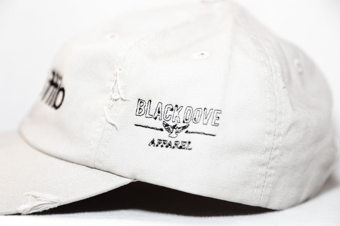 Distressed 'Stone(Beige)' '.tnereffid' (Different) Dad Hat