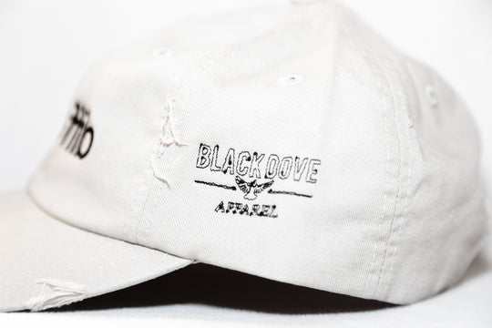 Distressed 'Stone(Beige)' '.tnereffid' (Different) Dad Hat